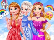 Princesses Rainbow Dressup